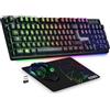 OEM Set da gioco wireless, tastiera QWERTZ, 2,4 GHz, RGB, ergonomico, 4800 dpi