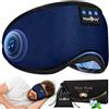 OEM Cuffie Bluetooth per chi dorme sul fianco, cuffie con audio per il sonno dotate di interfono e altoparlanti integrati, morbido fazzoletto da viaggio e da sogno (blu torre)