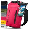 Nordlight Dry Bag Sacca Impermeabile + Custodia per Cellulare + Chiusura Arrotolabile, Tracolla | Zaino Impermeabile Sacca Stagna Borsa | Spiaggia, Canoa, SUP, Immersioni - Rosa, 10 Litri