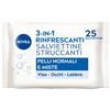 NIVEA (BEIERSDORF SpA) Nivea Salviettine Struccanti 3in1 Rinfrescanti 25 Pezzi, Salviette struccanti pelli normali e miste
