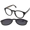 David Beckham DB 7104/CS 807/WJ | Occhiali da Vista con Clip da Sole | Plastica | Panthos | Nero | Adrialenti