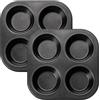 Hintyne 2 teglie per muffin con friggitrice ad teglia antiaderente per muffin piccoli a 4 cavità stampi per mini cupcake in acciaio al carbonio facili da pulire per friggitrice ad aria/forno tostapane