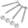 LiebeWH 4 Set di Boccole per Manico di Chitarra Set di Viti di Montaggio per Manico di Basso Bullone in Metallo Accessorio per Chitarra e Basso(d'argento)