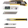 D.RECT Set di 2 Cutter Professionale - Coltello con Set di 20 Lame a Scatto - Cutter Multiuso per Cartone, Tappeti - Lame di Ricambio per Taglierino