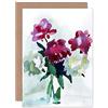 Wee Blue Coo Flower Watercolour Peonies Greeting Card With Envelope Inside Premium Quality Fiore Acquerello