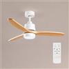 M mimotec- Ventilatore da Soffitto LED White Crazy, Motore DC Silenzioso, 6 Velocità, Luce CCT Regolabile, Telecomando, Timer 1/2 h, Modalità Estate/Inverno, Bianco, 132 cm
