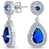 Bling Jewelry Orecchini pendenti a goccia con zirconi cubici blu moda per donne per ballo di fine anno simulato zaffiro in ottone placcato argento