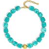WOWORAMA Collane Chunky Colorate per Donne, Trendy, Multicolore, Grandi Perle Quadrate in Resina, Collana Boho Chunky Statement, Choker, Gioielli Estivi Y2K, Adjustable Size, Resina, Non pietra