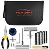 Autown Kit Universale per La Riparazione Pneumatici, Set da 31 Pezzi con Tappi per La Riparazione di Forature, Kit di Riparazione Pneumatici per Auto, Moto, ATV, Jeep, Camion E Trattori