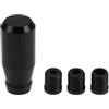 INFINAUTO Pomello Del Cambio Nero 1 Set Per Auto Lega Alluminio 8cm | Colore: Nero, Dimensioni: 8x3.5cm, Filettature: M8/M10/M12, 3 Adattatori Inclusi, Per Cambio Manuale E Automatico.