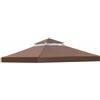 OKYUK Tetto di Ricambio per Gazebo, Impermeabile con Doppio Tetto, Protezione UV e Angoli Rinforzati per Gazebo da Giardino, Copertura per Caffè Elegante e Resistente((3 x 3 m，Caffè)
