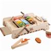 Set Barbecue Giocattolo con Accessori Barbecue da Tavolo in Legno per Bambini