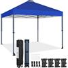 Yaheetech Gazebo Pieghevole 3x3 M da Giardino con Ruote per la Mobilità Tenda Esterno con Sistema di Clic Pop-up Regolabile in Altezza per Festa Spiaggia Blu