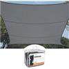 Perel Telo ombreggiante quadrato 5 x 5 m in HDPE traspirante e permeabile, protezione UV 90%, effetto rinfrescante, antracite