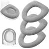 Guojanfon Copriwater da Bagno, Morbido, Spesso, Caldo, Elasticizzato, Lavabile, 3 Pezzi (Grigio)