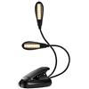 Akozon - Lampada da lettura a LED, 14 LED, USB, ricaricabile, 3 luminosità, dimmerabile, a doppia testa, flessibile, per lettura notturna, ufficio, libro, letto