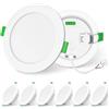 ALUSSO LIGHTING Faretti LED da Incasso per Cartongesso Dimmerabile 10W 1050lm Alta luminosità, Ultra Sottili Faretti LED Soffitto 220V Bianco Caldo/Neutro/Freddo IP44 Faretto Interno Bagno, Set di 6