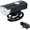 HoveeLuty Faro per Bici 300 Lumen Faro per Bici Ricaricabile Tramite USB con 3 modalità Luce Anteriore per Bicicletta Faro per Bici Ricaricabile Nero Luce Anteriore per Bicicletta Torcia a LED
