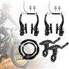SUNOYA Set completo di freni per bicicletta, V-Brake, set di freni universali per bicicletta, freno anteriore e posteriore, freno a V, set per mountain bike e bici da corsa, colore nero