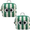 Generic Marsupio da golf, stile coreano, estivo, a righe, con grande occhio, borsa verde alla moda per palline da golf, accessori leggeri per golfisti, 2 pezzi