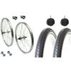 MADICKS Coppia Cerchi Bici 26" x 1.75 Anteriore + Posteriore con 2 Copertoni e 2 Camere d'Aria Valvola Italia - Set Completo per City Bike, Olanda e Bici da Passeggio