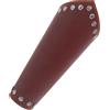 Deskium Protezione per braccio, in pelle marrone, con rivetti punk, largo, in pelle PU, per motociclismo