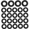 Healeved 24 Pezzi Anelli Antigoccia in PVC Nero per Pagaie da Kayak e SUP, Resistenti all'Usura Collari di Fissaggio per Impiego Professionale e Frequente in Sport Acquatici