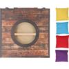 Generico Gioco Cornhole Portatile in Legno con Superficie Antigraffio per Lancio Sacchetti Fagioli - Struttura Stabile Rivestimento Resistente All Acqua Divertimento Giardino e Campeggio