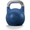 Atletica Kettlebell da competizione, 12 kg, blu, in ghisa sferica, qualità da studio, logo discreto, codice colore competizione per una facile maneggevolezza, allenamento funzionale per tutto il corpo