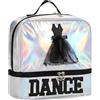 zidiau Borsone da danza classica con motivo a abito in pizzo glitterato in tessuto Oxford, leggero (nero)