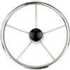Generico Compatibile con Volante in Acciaio Inossidabile a 5 Razze da 13,5, Angolo Piatto di 25° for imbarcazioni Marine
