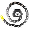 ReachMall Lucchetto pieghevole, cavo antifurto anti-taglio con staffa di montaggio, 830 mm, in lega di zinco, sicurezza per bici da strada, mountain bike, nero e giallo