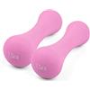 Phoenix Fitness Coppia di pesi per mani e braccia in neoprene per esercizi, aerobica, allenamento e allenamento, ideali per casa, palestra e studio, venduti in coppia, rosa, 1,5 kg