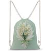 Jubonexis Bouquet di margherite gialle chiaro con nastro verde coulisse zaino in tela borsa leggera sport palestra borsa per uomo donna
