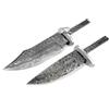 2 LAMA COLTELLO FAI DA TE GREZZO BLANK BLADE LAMA FISSA CACCIA ACCIAIO DAMASCO
