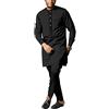 SEA&ALP Vestiti formali degli uomini africani Dashiki camicia e pantaloni due pezzi vestito tradizionale manica lunga abiti, nero, L