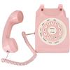 Sojare Telefono di casa retrò, telefono cablato anni '80, stile telefono europeo rosa, qualità del suono ad alta definizione, con grandi pulsanti chiari, telefono rotante, per l'ufficio a casa