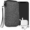 kwmobile Custodia in Neoprene con Zip per Smartphone S - 4,5 - Astuccio Portacellulare a Sacchetto con Cerniera - Borsa in antracite/bianco