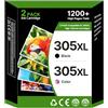SHEENGO 305XL Sostituzione per Cartucce HP 305 Nero e Colore per HP 305 XL per HP DeskJet 2820e 2720e 2800e 2810e 2720 Deskjet Plus 4100e 4220e 4120 4120e Envy 6000 6020e 6120e 6032 6420e (Nero, Tri-Colore)