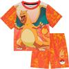 Pokémon Pigiama Corto Charizard Retro, Rosso, 8-9 Anni 134cm