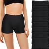 flintronic 8 Pezzi Boxer da Donna, Intimo da Donna Mutande Traspiranti, Boxer da Donna Morbidi e Comodi Pantaloncini di Sicurezza per Sottogonna, Nero