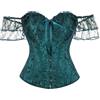 Kreeqe Elegante top corsetto senza spalline in poliestere per occasioni formali, festività e festività. Vita regolabile Design senza cuciture., verde scuro, XXL
