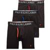 Polo Ralph Lauren Men's 4D Flex Cool Microfiber Boxer Briefs 3-Pack, Black/Orange Black/Royal Black Red-3 Pack, Small
