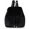 Xoeryoy Zaino in peluche Fuzzy Y2k Mini zaino estetico in pelliccia sintetica per donne e ragazze, nero