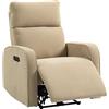 HOMCOM Poltrona Relax Elettrica Reclinabile 135° con Poggiatesta Regolabile, Poggiapiedi, Seduta Ampia, Poltrona Reclinabile Imbottita, Motori Doppi, Presa USB e USB-C, in Ciniglia, Soggiorno, Beige