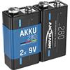 ANSMANN Batteria 9 V Block 280 mAh Confezione da 2 Nero