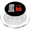 Software Developer Coding Apparel Software Developer Code First Talk Later PopSockets PopGrip per MagSafe