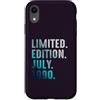 Birthday Gift Limited Edition July 1990 Custodia per iPhone XR Edizione Limitata Luglio 1990 Retro Vintage 1990