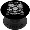 Grandio Design Vintage Patent Drawing Gi Brevetto vintage per aeromobili a motore di aeropl PopSockets PopGrip Adesivo
