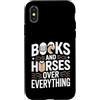Equestrian Reading Horse Lover Bookworm Custodia per iPhone X/XS Libri E Cavalli Su Tutto Lettore